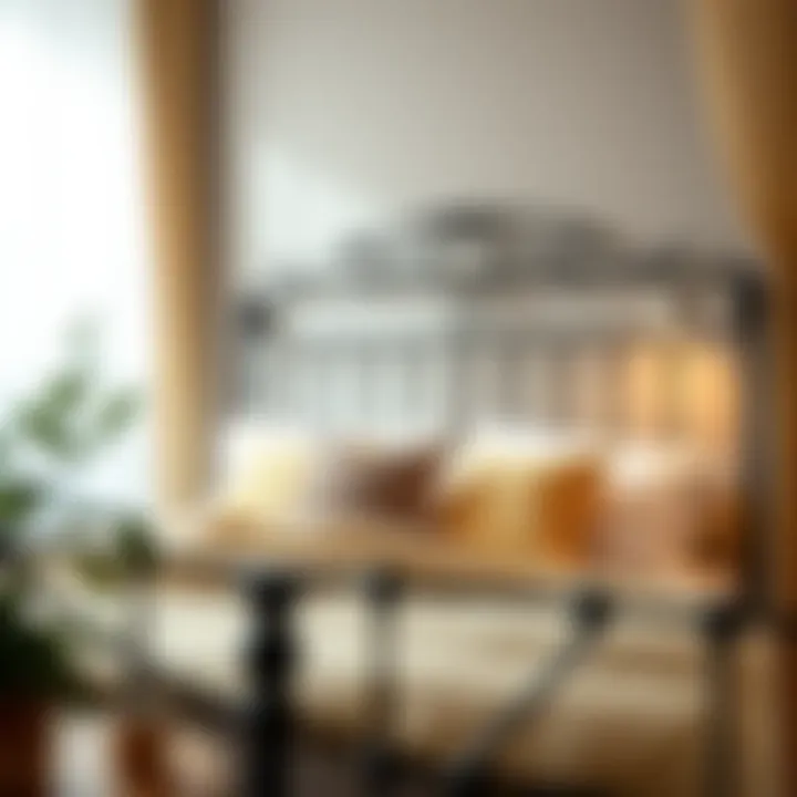 Enhancing Cozy Bedroom Atmosphere Stylish black iron headboard enhancing a cozy bedroom atmosphere
