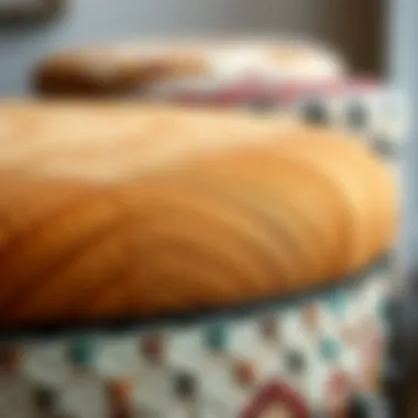 Intricate Textures of Boho Bar Stools Close-up of unique textures and patterns on a boho bar stool