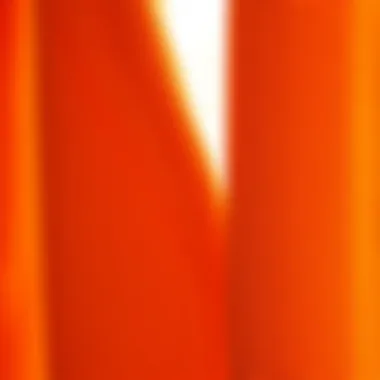 Close-up of textured burnt orange curtain fabric