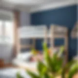 Stylish children's loft bed with integrated storage solutions