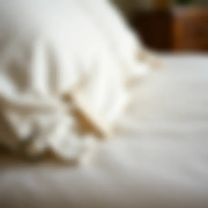 Close-up of deep pocket sheets showcasing strap details