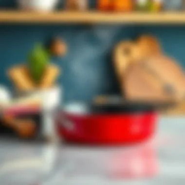 Vibrant Non-Stick Surface Showcase of a deep saute pan with a vibrant non-stick surface