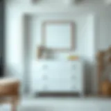 Minimalist white dresser with smooth finish