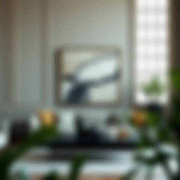 Abstract Elegance in Framing Elegant display of a 36 by 36 frame showcasing abstract art