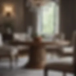 Elegant dining table set with intricate design