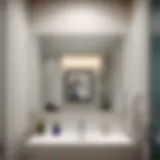 Sleek recessed medicine cabinet with a beveled mirror reflecting modern bathroom decor