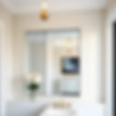 Stylish interior featuring a combination of recessed medicine cabinet and elegant beveled mirror