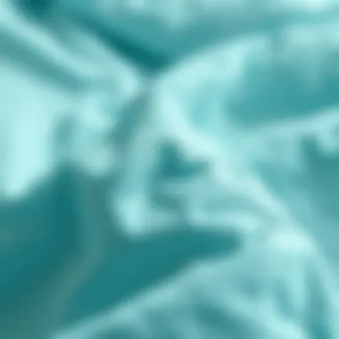 Close-up of aqua fabric texture showcasing quality