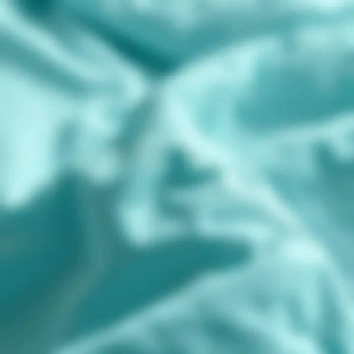 Close-up of aqua fabric texture showcasing quality