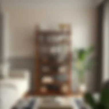 Aesthetic freestanding rack enhancing home decor