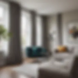 Sleek tension curtain rod installed in a modern living room