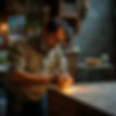 Artisan Crafting Bespoke Furniture Artisan at work crafting bespoke furniture for a client