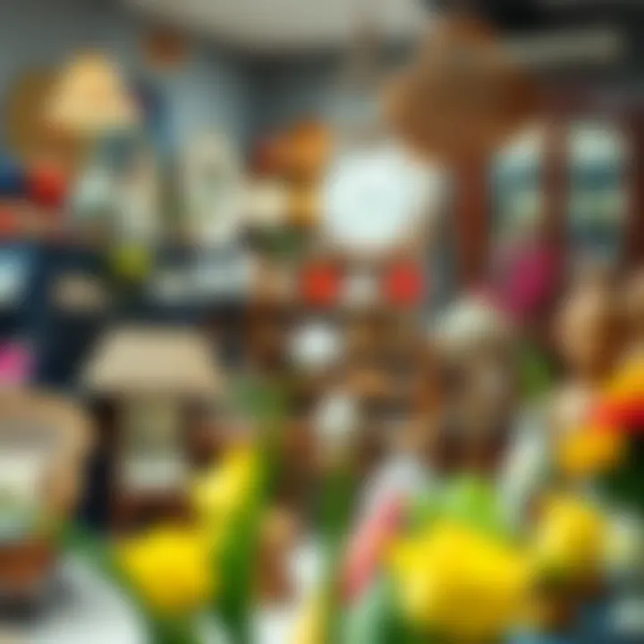 Vibrant Home Decor Display in a Hyderabad Store A vibrant display of various home decor items in a Hyderabad store