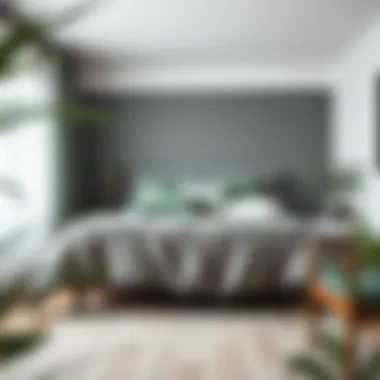 Modern Bedroom with Grey Green Duvet Cover Elegant grey green duvet cover styled in a modern bedroom setting