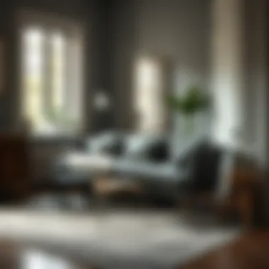 Grey Vintage Rug in a Cozy Setting Grey vintage area rug in a cozy reading nook