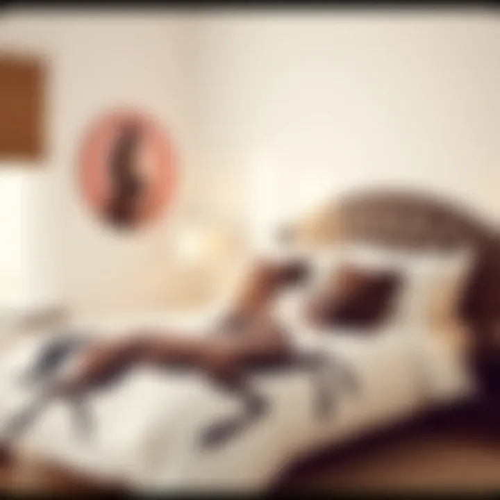 Stylish Bedroom with Horse-Themed Queen Size Bedding Stylish bedroom featuring horse-themed queen size bedding