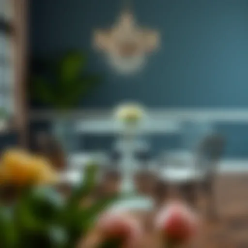 Elegant iron dining table with stylish chairs