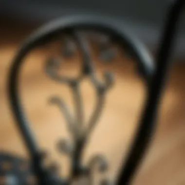 Intricate Iron Chair Design Close-up of intricate iron chair detailing