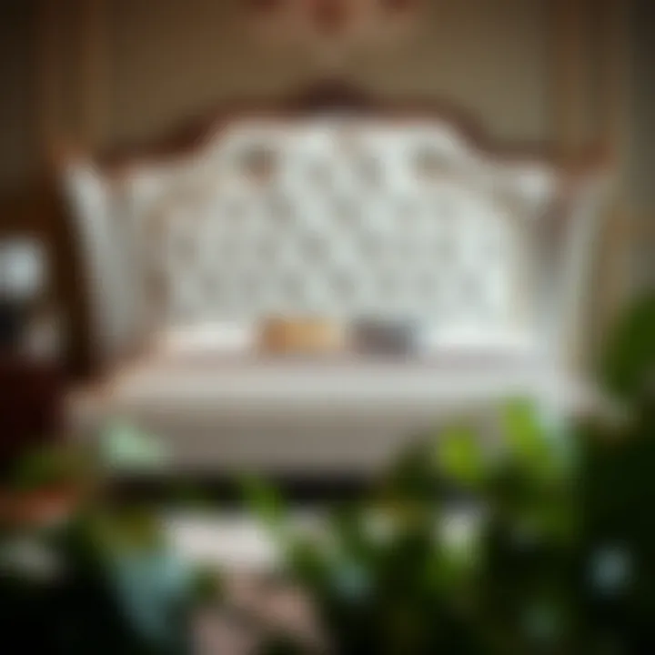 Elegant Upholstered King Bed Frame Elegant upholstered king bed frame with plush fabric