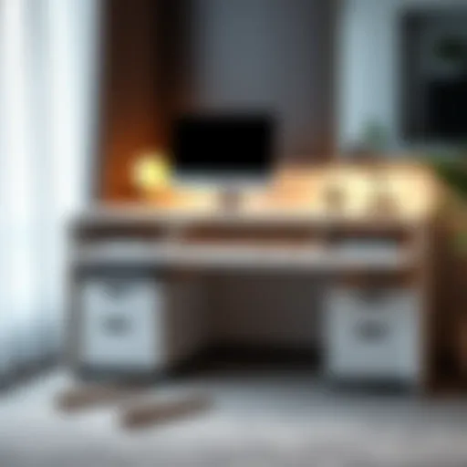 Sleek large computer desk with a built-in keyboard tray