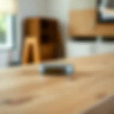 Close-up of the craftsmanship on a white oak dining table