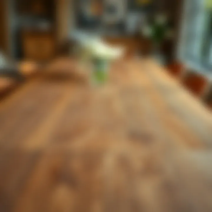 Exquisite large white oak dining table showcasing natural grain patterns