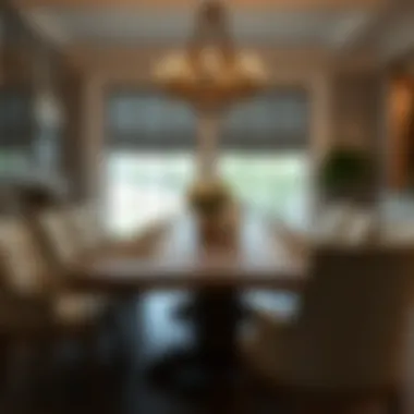 Large white oak dining table set for a festive gathering