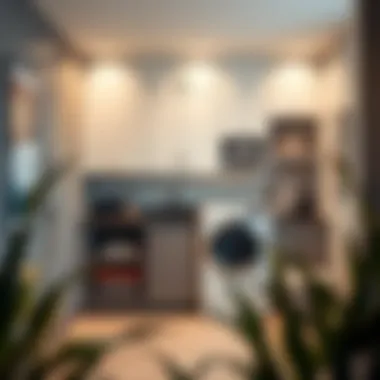 Sleek and Stylish Laundry Room Wall Unit Stylish modern laundry room wall unit featuring sleek cabinetry and organized storage solutions