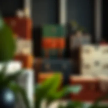 Stylish Display of Diverse Storage Chests Artistic arrangement of various locking storage chests in a stylish setting