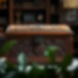 Elegant wooden locking storage chest with intricate carvings