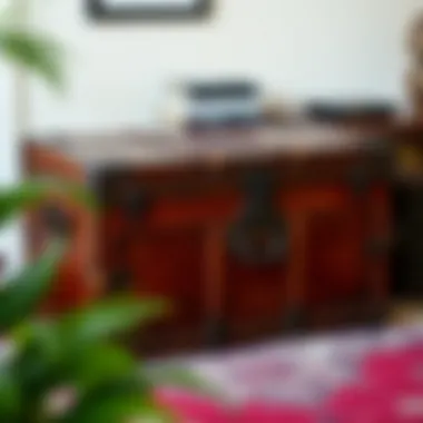 Timeless Vintage Leather Storage Chest Vintage leather locking storage chest with patina finish