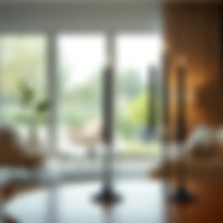 Black candlesticks enhancing a minimalist living space