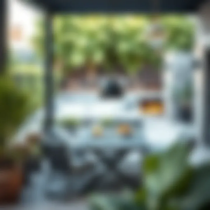 Contemporary Outdoor Dining Space Contemporary outdoor dining space featuring a blend of materials