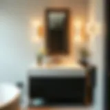 Elegant narrow vanity top in a modern bathroom setting