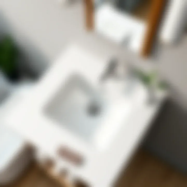 Stylish narrow vanity top showcasing personalization options