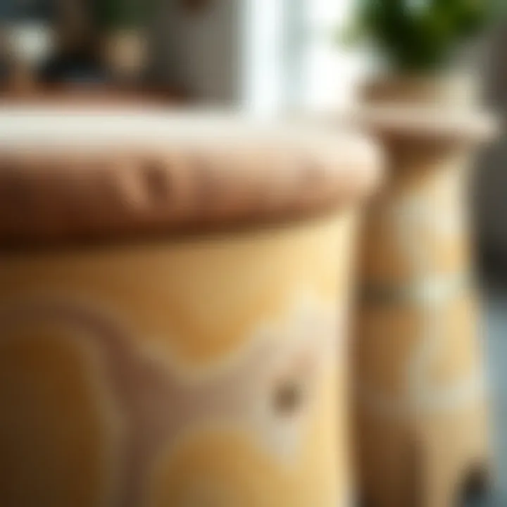 Close-up of Opal House stool materials showcasing craftsmanship