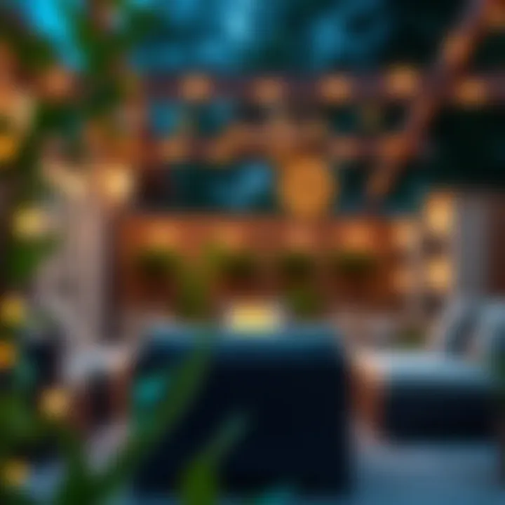 A beautifully designed patio featuring integrated lighting solutions