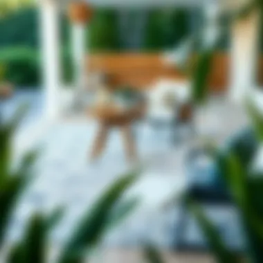 Contemporary Outdoor Rug with Furniture Contemporary outdoor rug complementing outdoor furniture