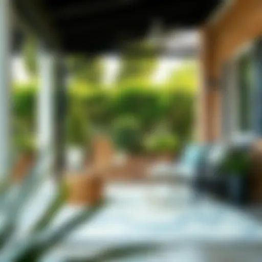 Elegant outdoor rug enhancing a patio space