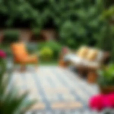 Stylish Outdoor Rug in a Garden Stylish outdoor rug displayed in a garden setting