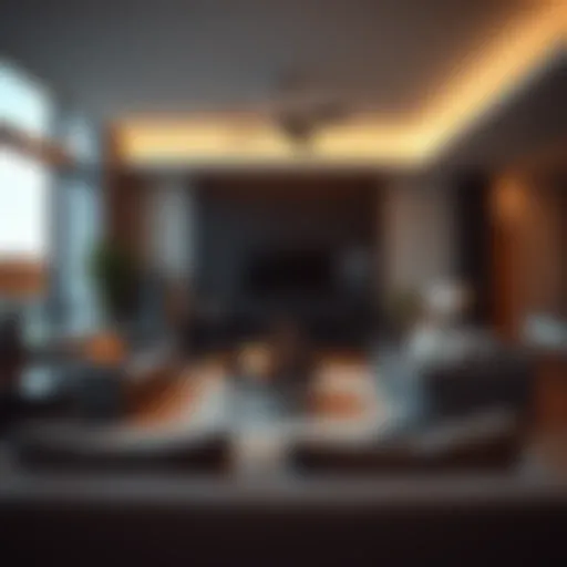 Wireless lighting system in a modern living room