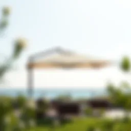 Elegant rectangle porch umbrella enhancing outdoor relaxation