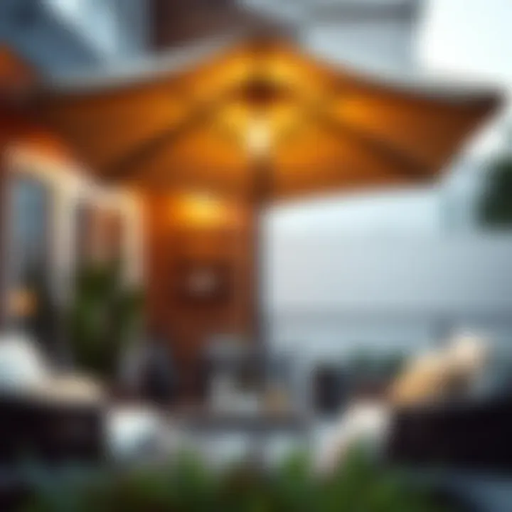 Stylish Rectangle Porch Umbrella in a Modern Setting Stylish rectangle porch umbrella in a modern outdoor setting