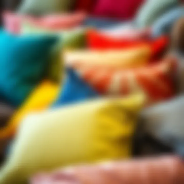 Colorful array of cushion cover fabrics