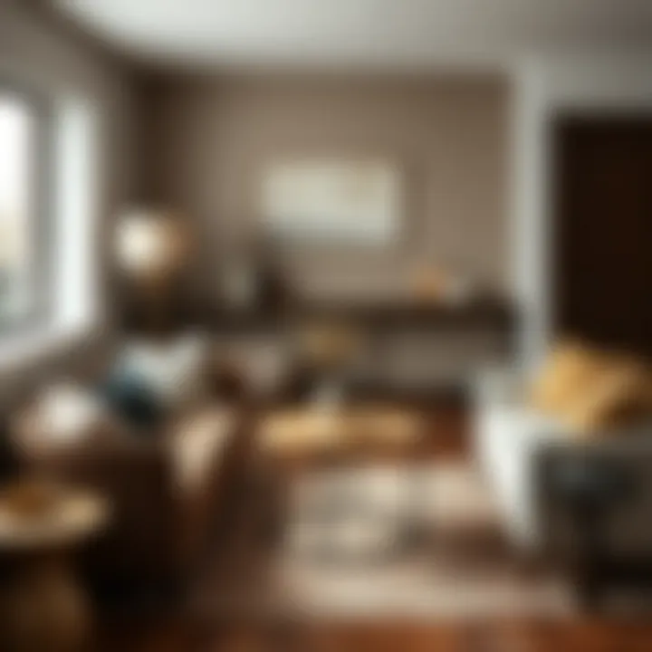 Cozy Comfort: Round End Table as a Living Room Focal Point Cozy living room with a round end table as a focal point