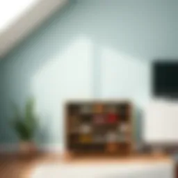 A stylish slanted shoe rack showcasing a modern living space