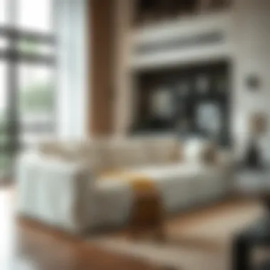 Sofa Cover Transforming Living Space Stylish sofa cover without armrests enhancing a modern living room