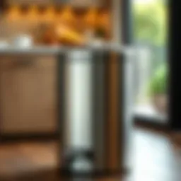 Sleek stainless steel kitchen trash can with pedal mechanism