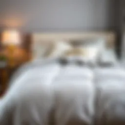 Charming grey comforter elegantly styled on a bed