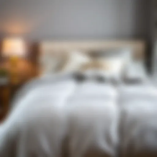 Charming grey comforter elegantly styled on a bed